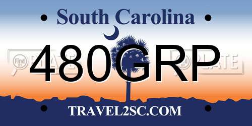 480GRP South Carolina License Plate