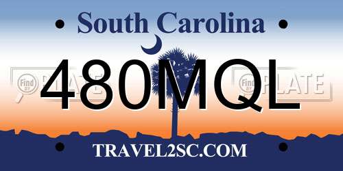 480MQL South Carolina License Plate