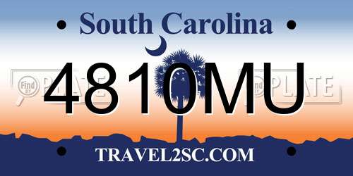4810MU South Carolina License Plate