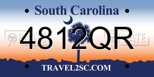 4812QR South Carolina License Plate