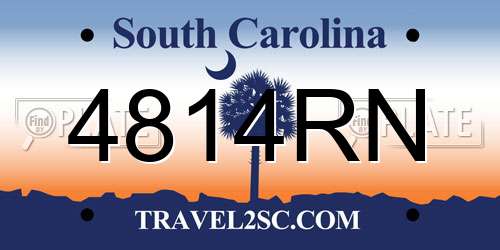 4814RN South Carolina License Plate