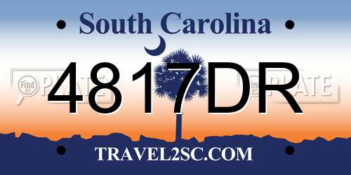 4817DR South Carolina License Plate
