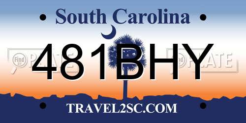 481BHY South Carolina License Plate