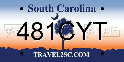 481CYT South Carolina License Plate