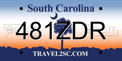 481ZDR South Carolina License Plate