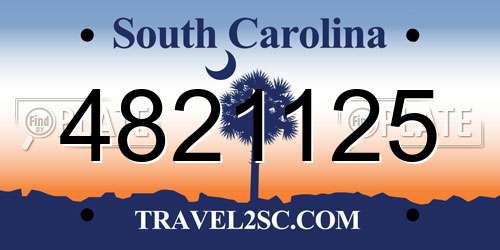 4821125 South Carolina License Plate