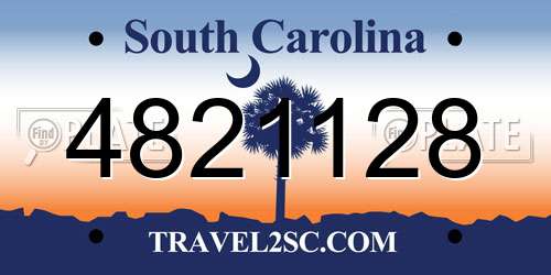 4821128 South Carolina License Plate