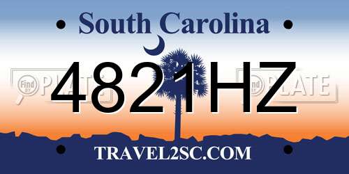 4821HZ South Carolina License Plate