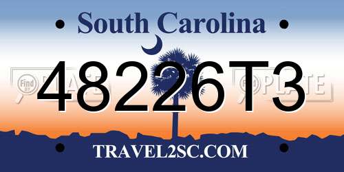 48226T3 South Carolina License Plate