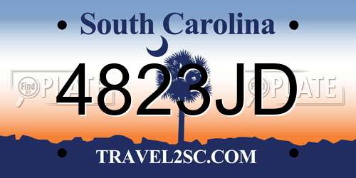 4823JD South Carolina License Plate