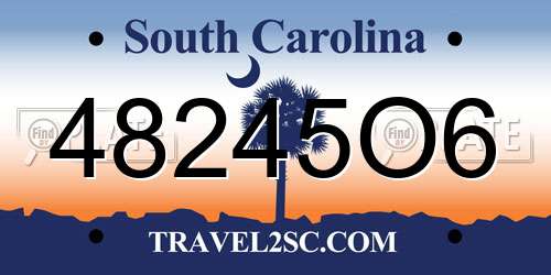 48245O6 South Carolina License Plate