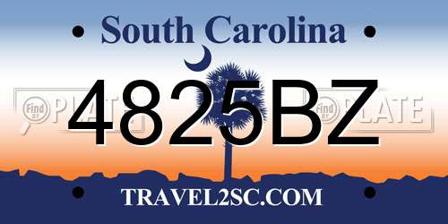 4825BZ South Carolina License Plate