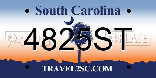 4825ST South Carolina License Plate