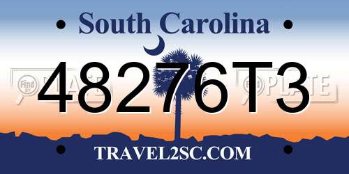 48276T3 South Carolina License Plate