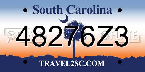48276Z3 South Carolina License Plate