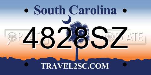 4828SZ South Carolina License Plate