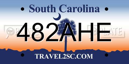 482AHE South Carolina License Plate