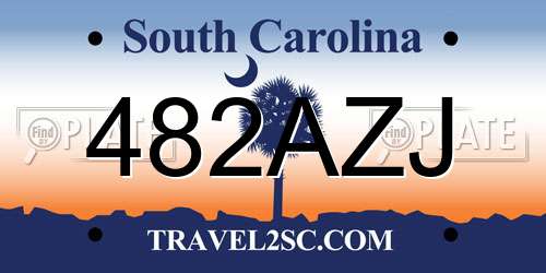 482AZJ South Carolina License Plate