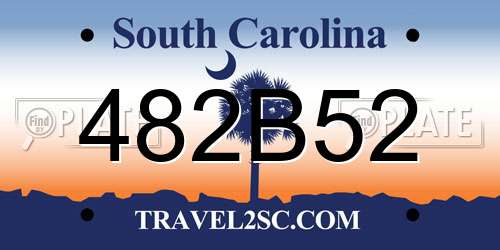 482B52 South Carolina License Plate