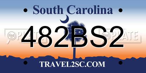 482BS2 South Carolina License Plate