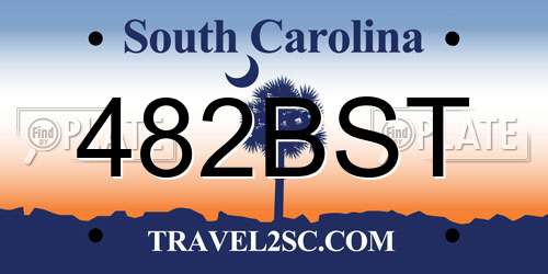 482BST South Carolina License Plate