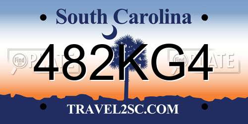 482KG4 South Carolina License Plate
