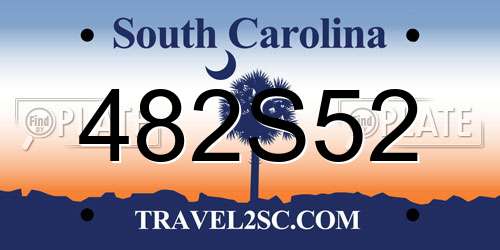 482S52 South Carolina License Plate