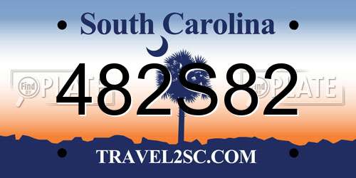 482S82 South Carolina License Plate