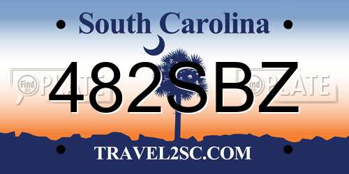 482SBZ South Carolina License Plate
