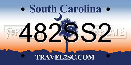 482SS2 South Carolina License Plate