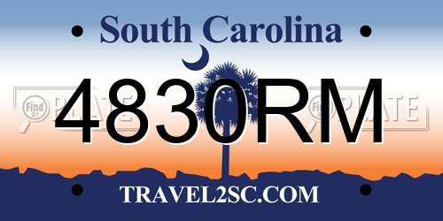 4830RM South Carolina License Plate