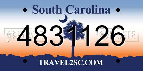 4831126 South Carolina License Plate