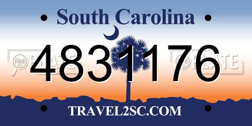 4831176 South Carolina License Plate