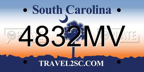 4832MV South Carolina License Plate
