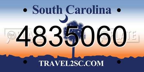 4835060 South Carolina License Plate
