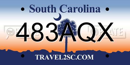 483AQX South Carolina License Plate