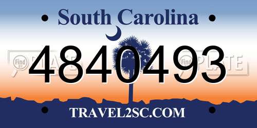 4840493 South Carolina License Plate