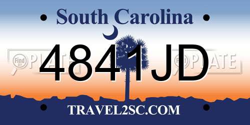 4841JD South Carolina License Plate