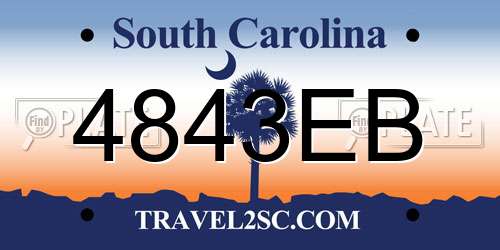 4843EB South Carolina License Plate
