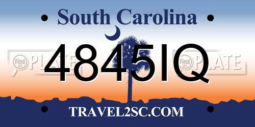 4845IQ South Carolina License Plate