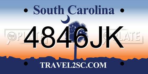 4846JK South Carolina License Plate