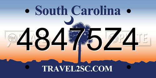 48475Z4 South Carolina License Plate