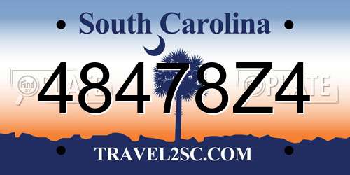48478Z4 South Carolina License Plate