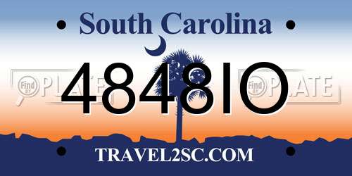 4848IO South Carolina License Plate