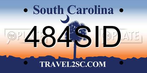 484SID South Carolina License Plate