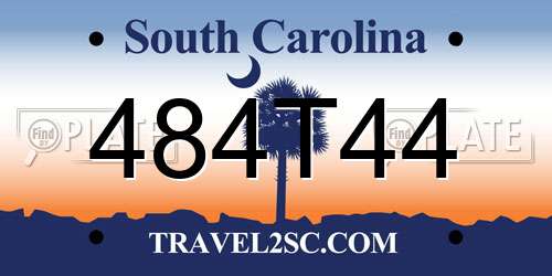 484T44 South Carolina License Plate