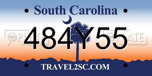 484Y55 South Carolina License Plate