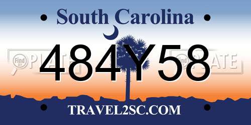484Y58 South Carolina License Plate
