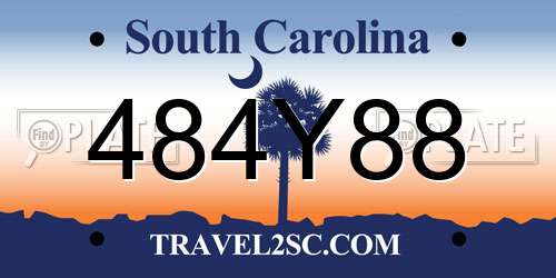 484Y88 South Carolina License Plate