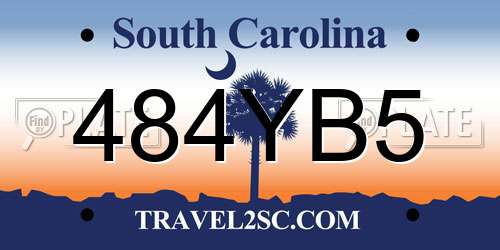 484YB5 South Carolina License Plate